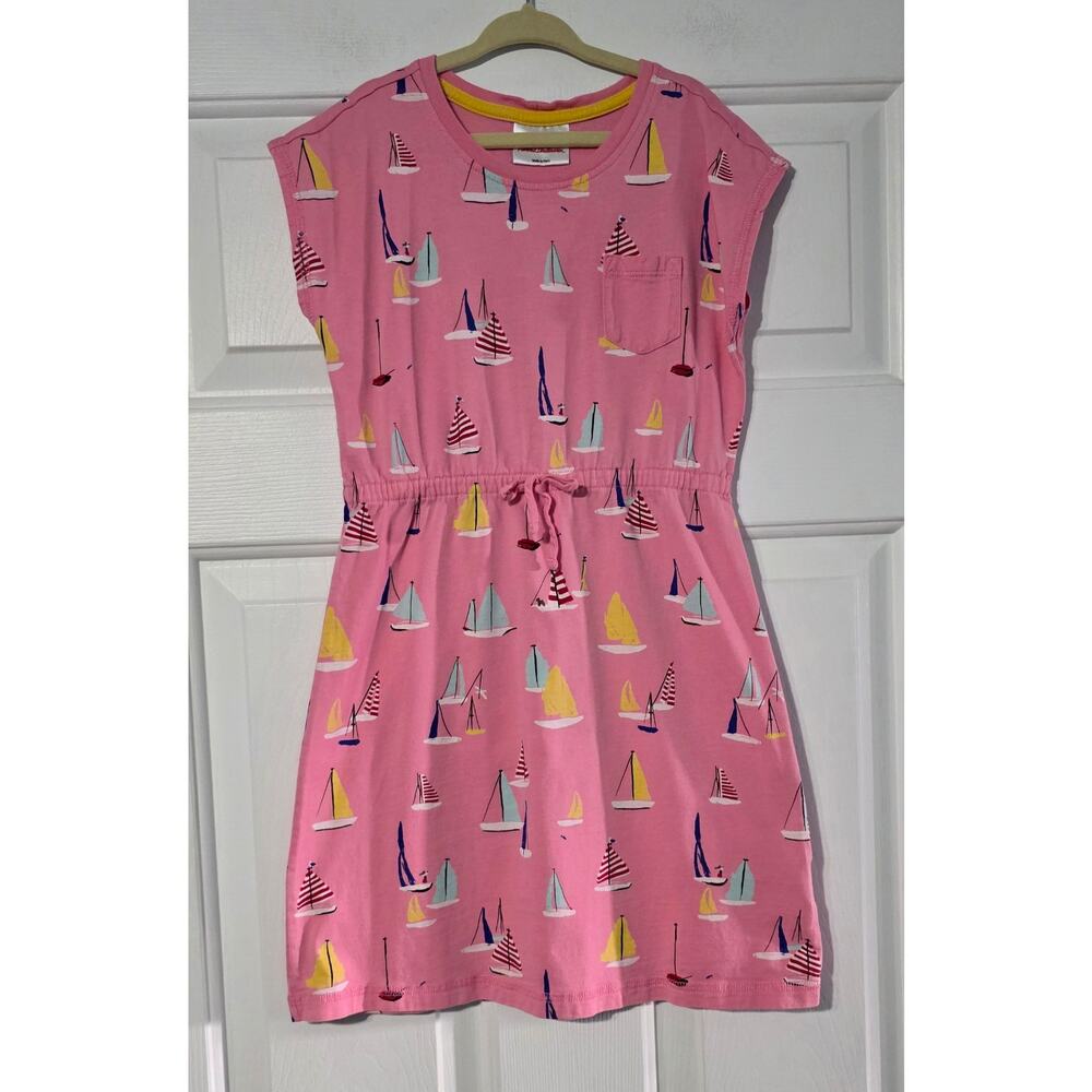 Hanna Andersson Boat Motif Dress Children Girl's Size 130 /7 Pink